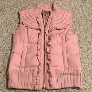 Juicy Couture Baby Pink Ruffle Puffer Vest